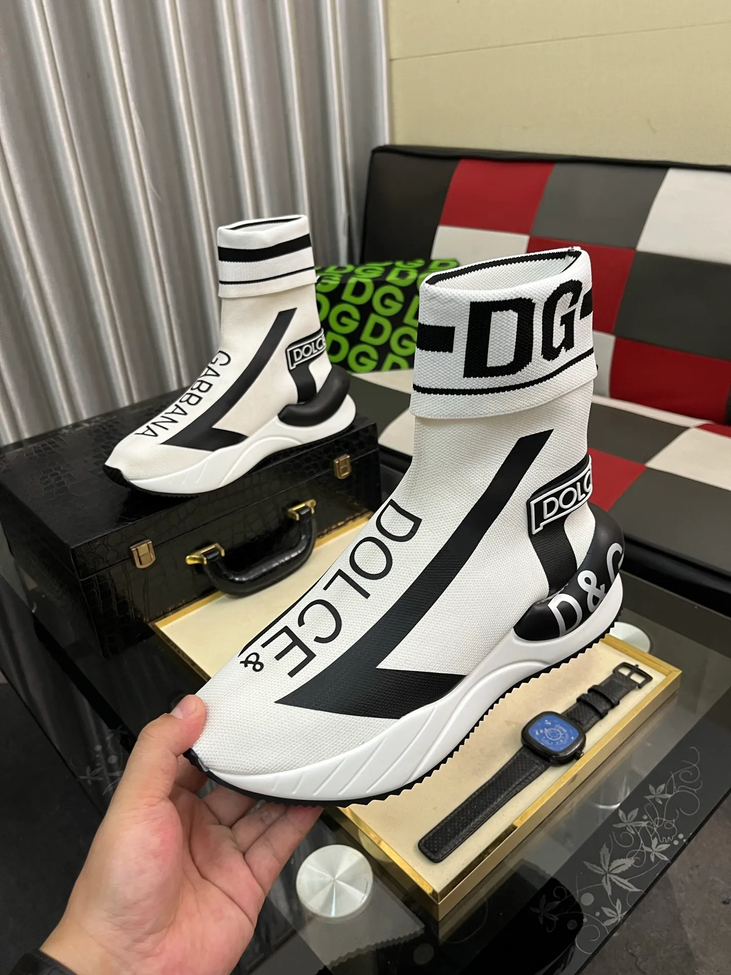 Men's men's shoes💰440⌚️⌚️【DG～】men's casual shoes 2022z cabinet simultaneous sale 🔶🔷🔜The upper is made of cowhide spliced fabric ➕Mesh lining, which is comfortable and breathable. The sole is: the original comfortable and wear-resistant outsole, ⚠️The real thing📱Photographed🎬The real thing is better📢📢📢Size: 35-46